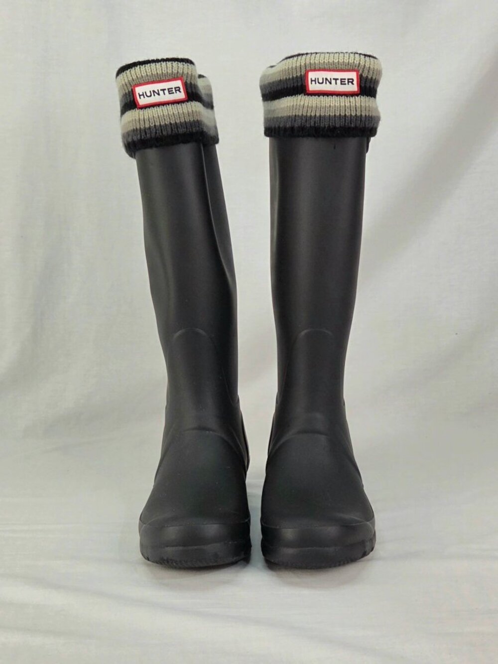 Hunter Original Knee-High Black Rain/Snow Boots w/Liner Socks